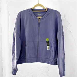 Tek Gear Women's Lavender Bomber Zip Up Sweatshirt size XXL